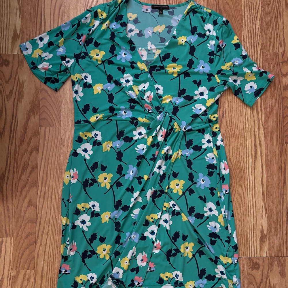 Banana Republic Green Floral Dress